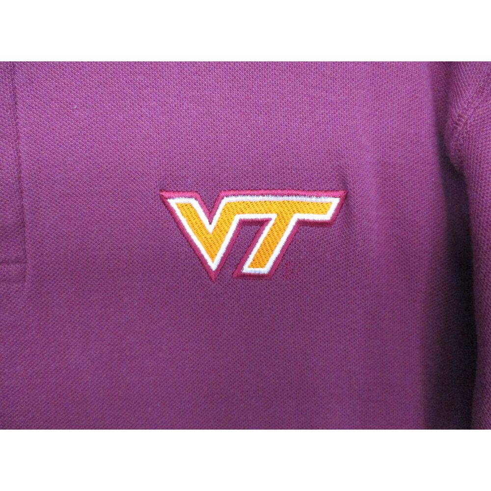 Collegiate Team Maroon Polo Embroidered Logo Rugby Shirt Men Size Large - Picture 3 of 8